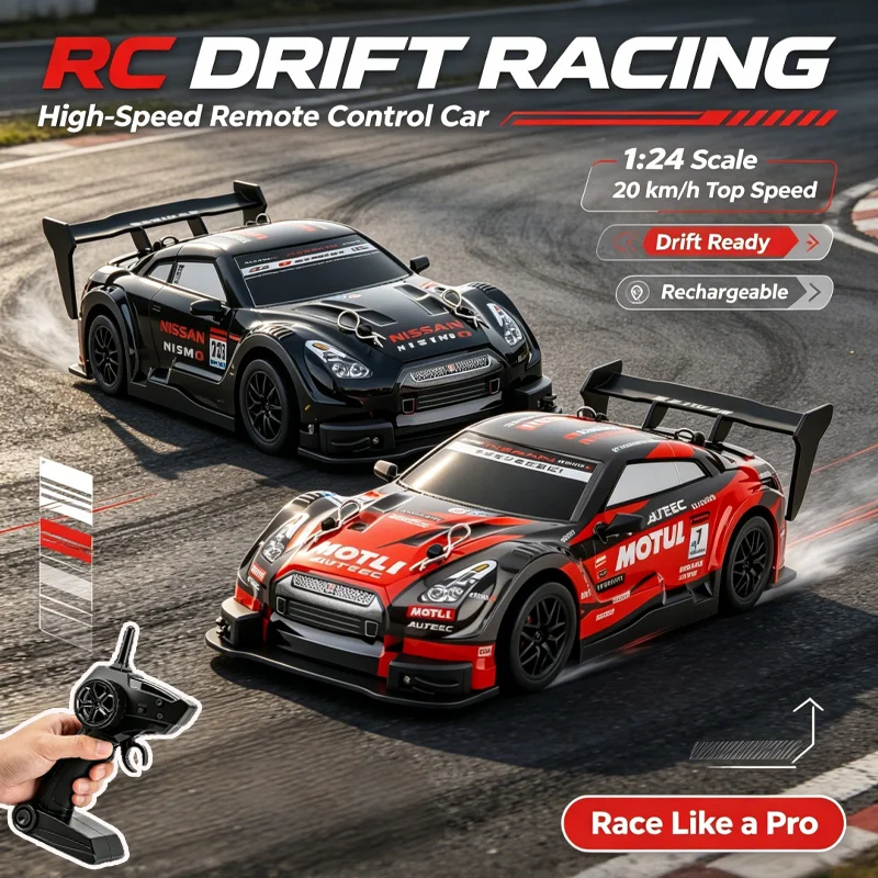4WD Remote Control Drift Racing Car 1:24 Scale 20KM/H High Speed 2.4G Dual Mode RC Vehicle Durable Body Hobby Toys Gift For Boys