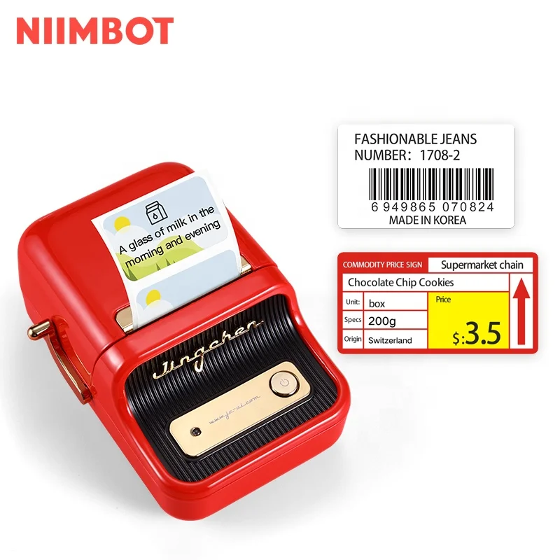 

NIIMBOT B21 50mm jewelry mini printer barcode portable sticker printer store price logo printer for wholesale