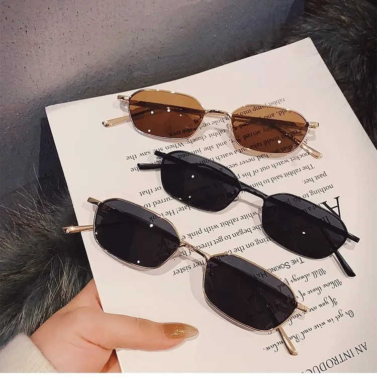 

Small Frame Polygonal Sunglasses For Men And Women Ttrendy Metal New High-End UV Protection Retro Glasses