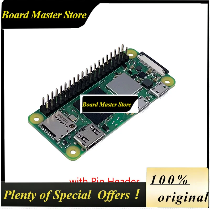 BoMaSRaspberry Pi Zero 2W 1GHz Quad-core 64-bit Arm Cortex-A53 CPU 512MB SDRAM Bluetooth BLE&WiFi Pi 0 2 W With Pin Header Case