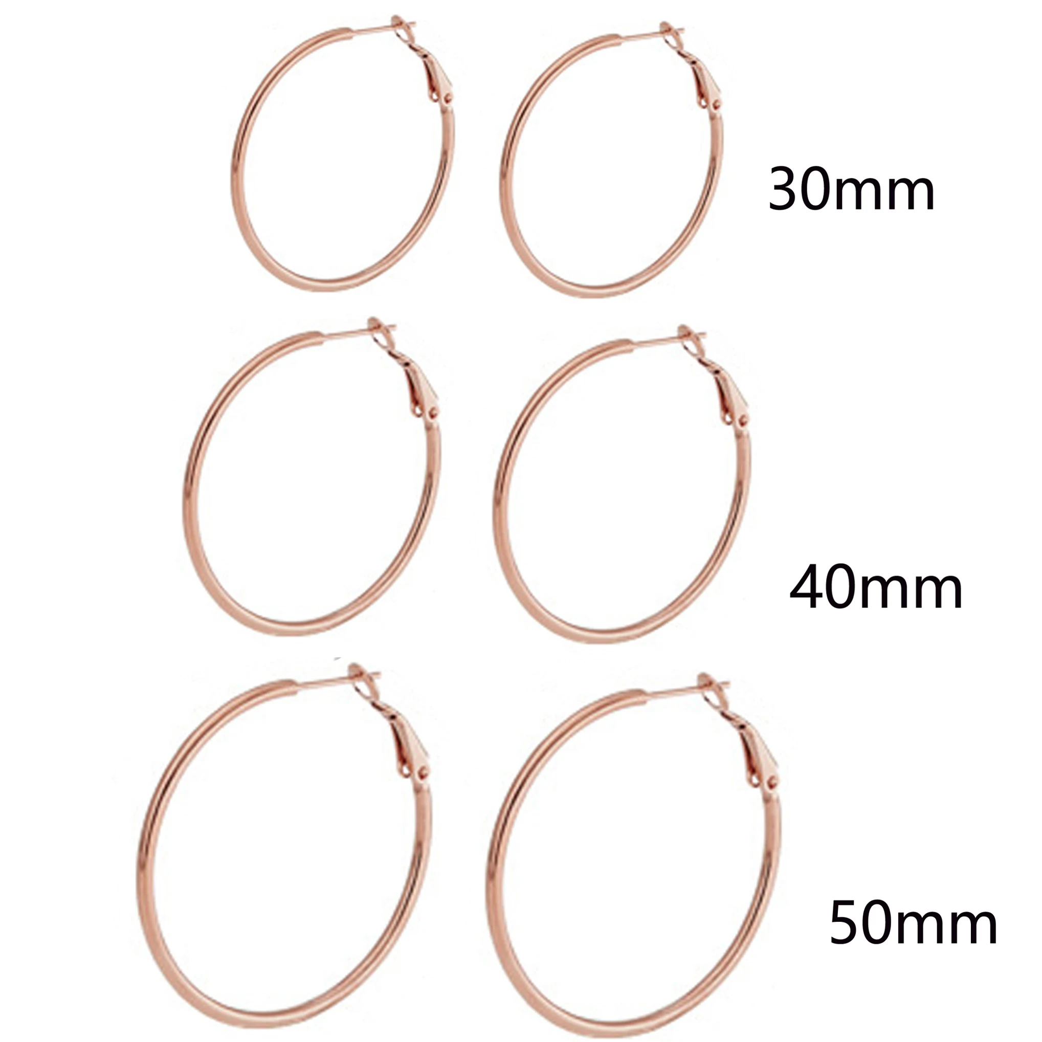 1-8 Pairs Stainless Steel Rose Gold Plated Hoop Earrings for Women Girl Hypoallergenic Ball CZ Stud Women Earrings Loop Earrings