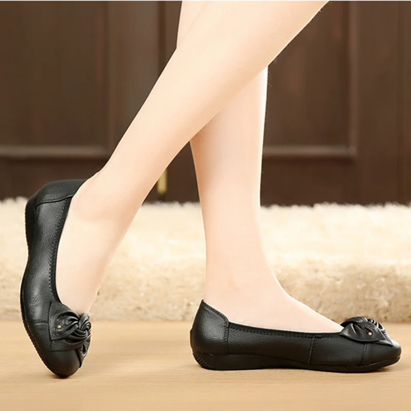 Shoes For Women Leather Ballet Flats Women Shoes Spring Casual Ballerina Shoes Shallow Slip On Ladies Loafers женская обувь