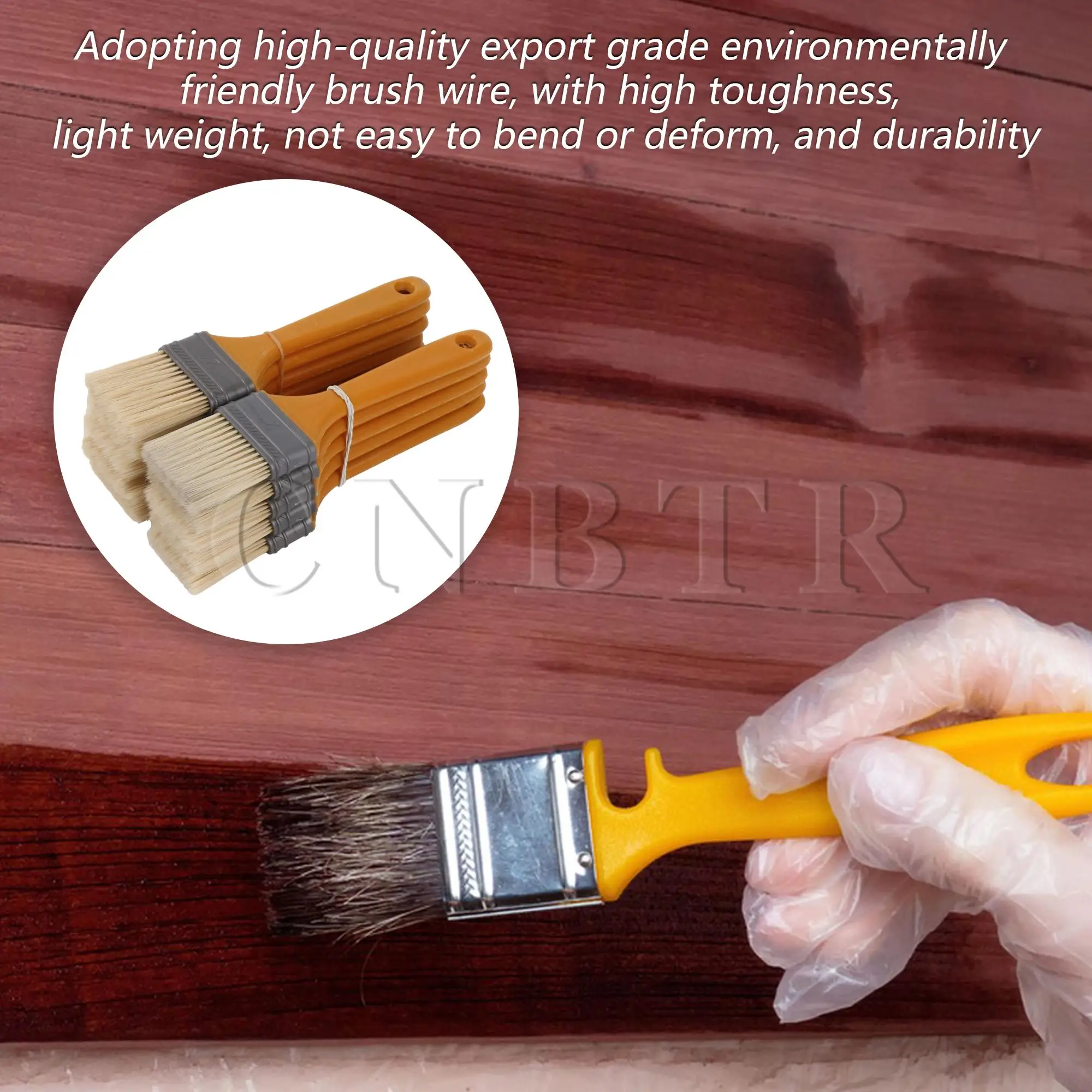 CNBTR 10 Pieces Small Plastic Handle Paint Brushes Kit for Walls Touch Up 2 Inch