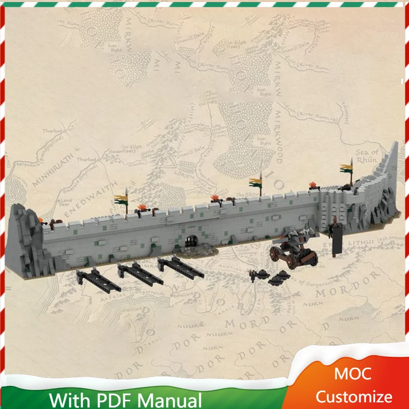 2373 ELEMENTÓW Średniowieczna Luksusowa Ściana Miejska Scena Klocki Konstrukcyjne Personalizacja DIY Edukacja Montaż Zabawki dla Dzieci Prezent Urodzinowy Niespodzianka