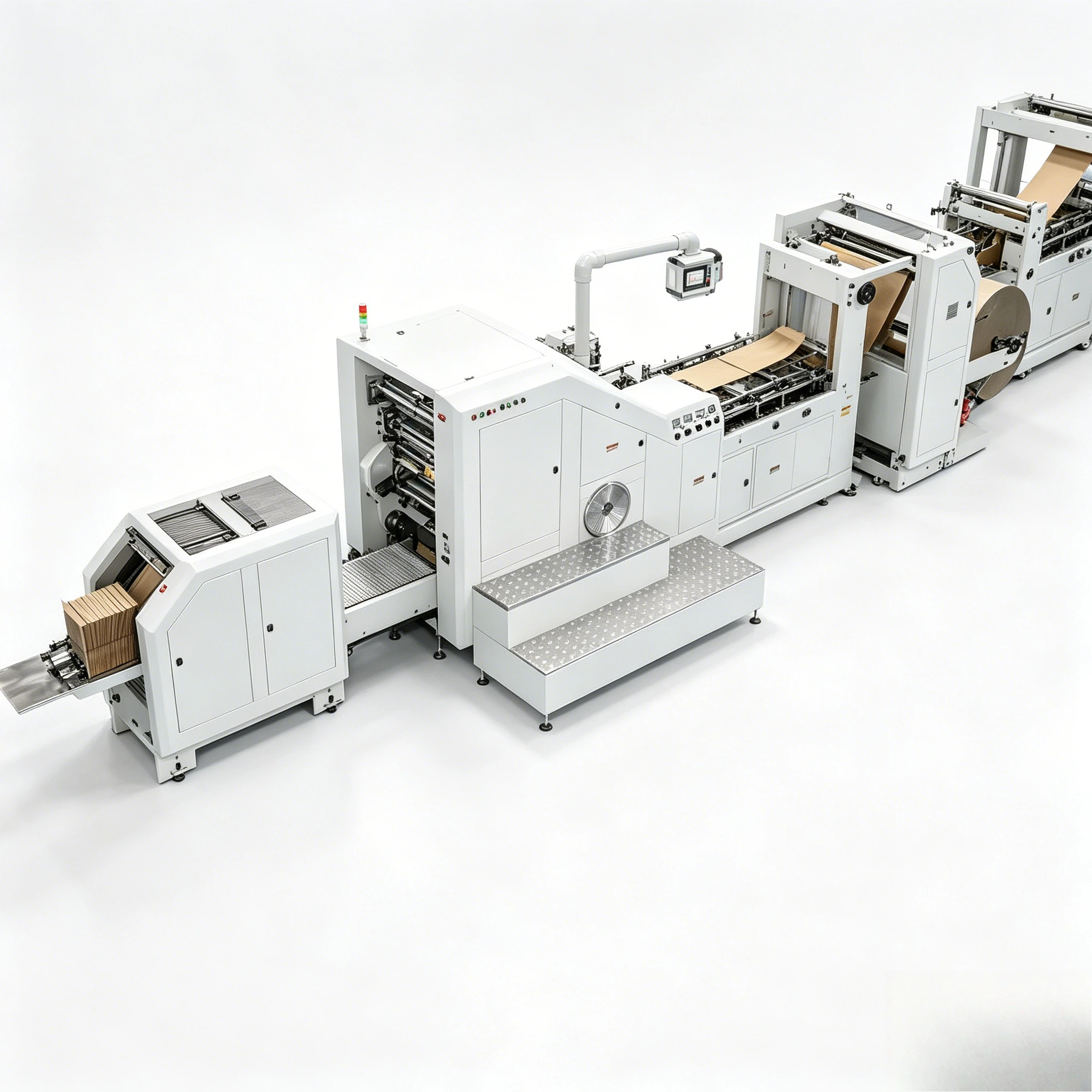 Take-away Packaging Paper Bag Flat Bottom Kraft Paper Bag Making Machine Paper Bags Handle Machine Cheap Bag Customized