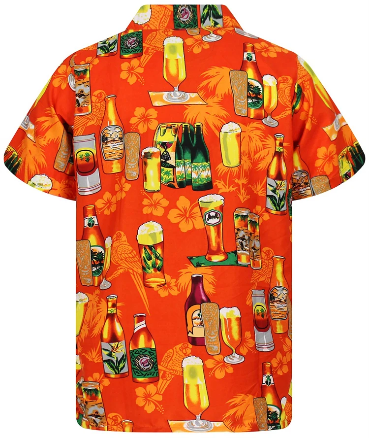 

Men's Shirts Beer 3d Print Shirt Men Fashion Single-Breasted Short Sleeve Hawaiian Beach Casual Blouse Clothes Teen