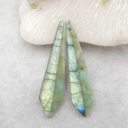 Natural Gemstone Chrysocolla with Labradorite fashion woman Earring 49x13x10mm8g