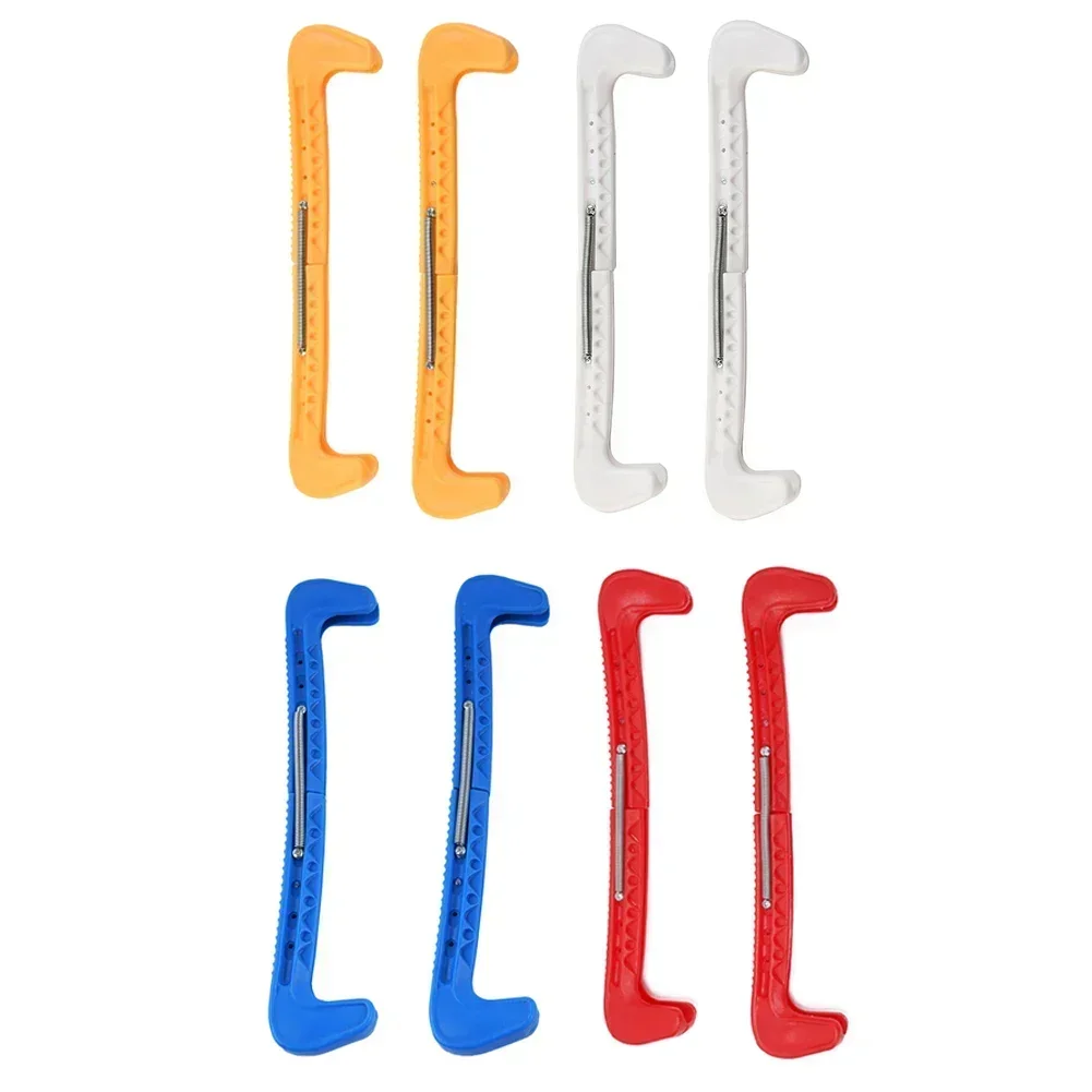 アイススケートブレードカバーアイススケートガードホッケースケート調節可能な保護プラスチック冬スケートボードアクセサリー