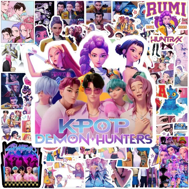 

110pcs KPop Demon Hunters DIY Stickers Scrapbooking Phone Luggage Skateboard Waterproof Decals Gift Toy