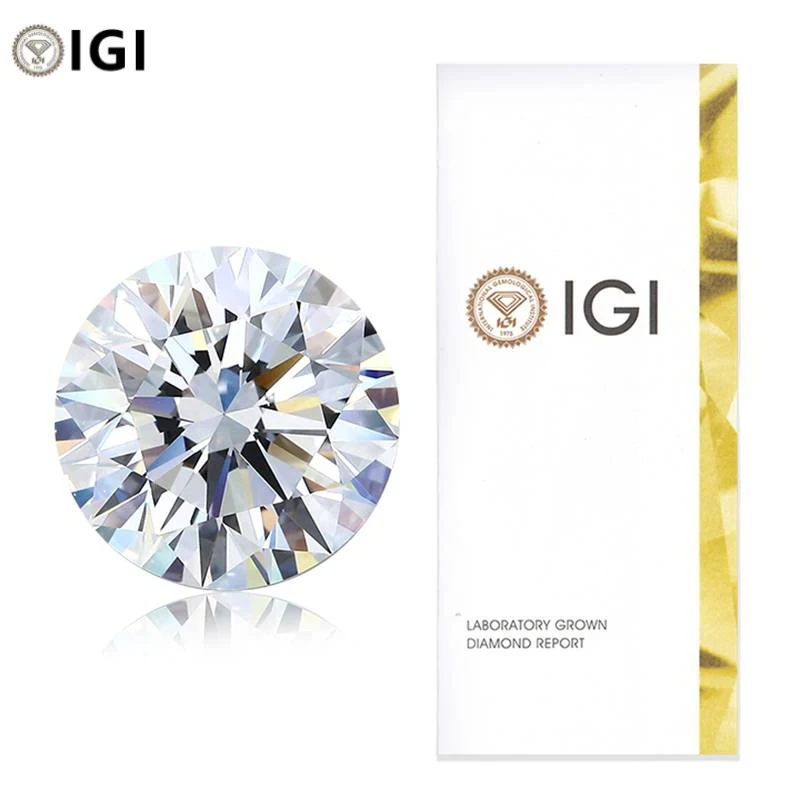 Hot-selling round lab-grown diamond, IGI certificate, CVD HPHT D VS1 VVS2 clarity, suitable for engagement rings.