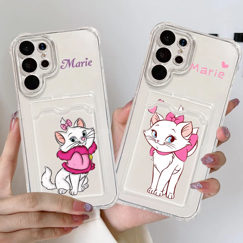 Disney The Aristocats Cartoon For Samsung A73 A72 A54 A71 A52 A53 A32 A22 A14 A13 A23 5G Photo Card Bag Transparent Back