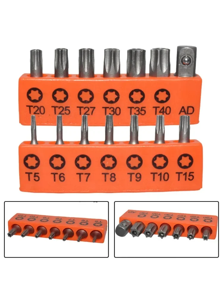 Zestaw bitów Torx 14 szt. T5 do T40 z chwytem sześciokątnym 1/4 cala do wiertarki elektrycznej z przedłużką adaptera 25 mm, zestaw kluczy wkrętakowych. — zdjęcie 2