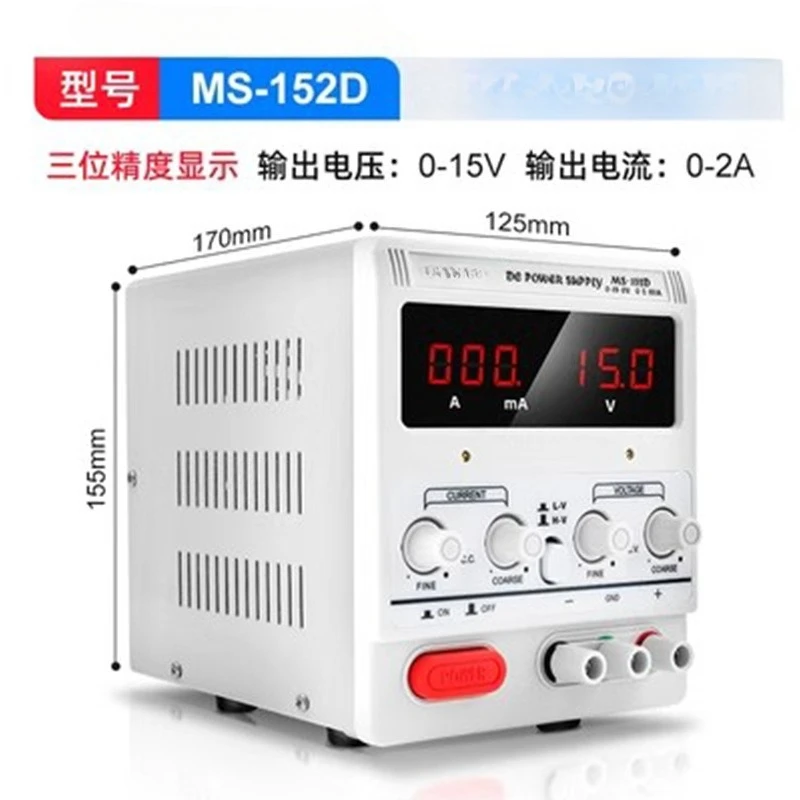 3 Digit Display Adjustable DC Regulated Power Supply, DC Power Source For Electroplating, Experiment, Testing & Equipment Repair