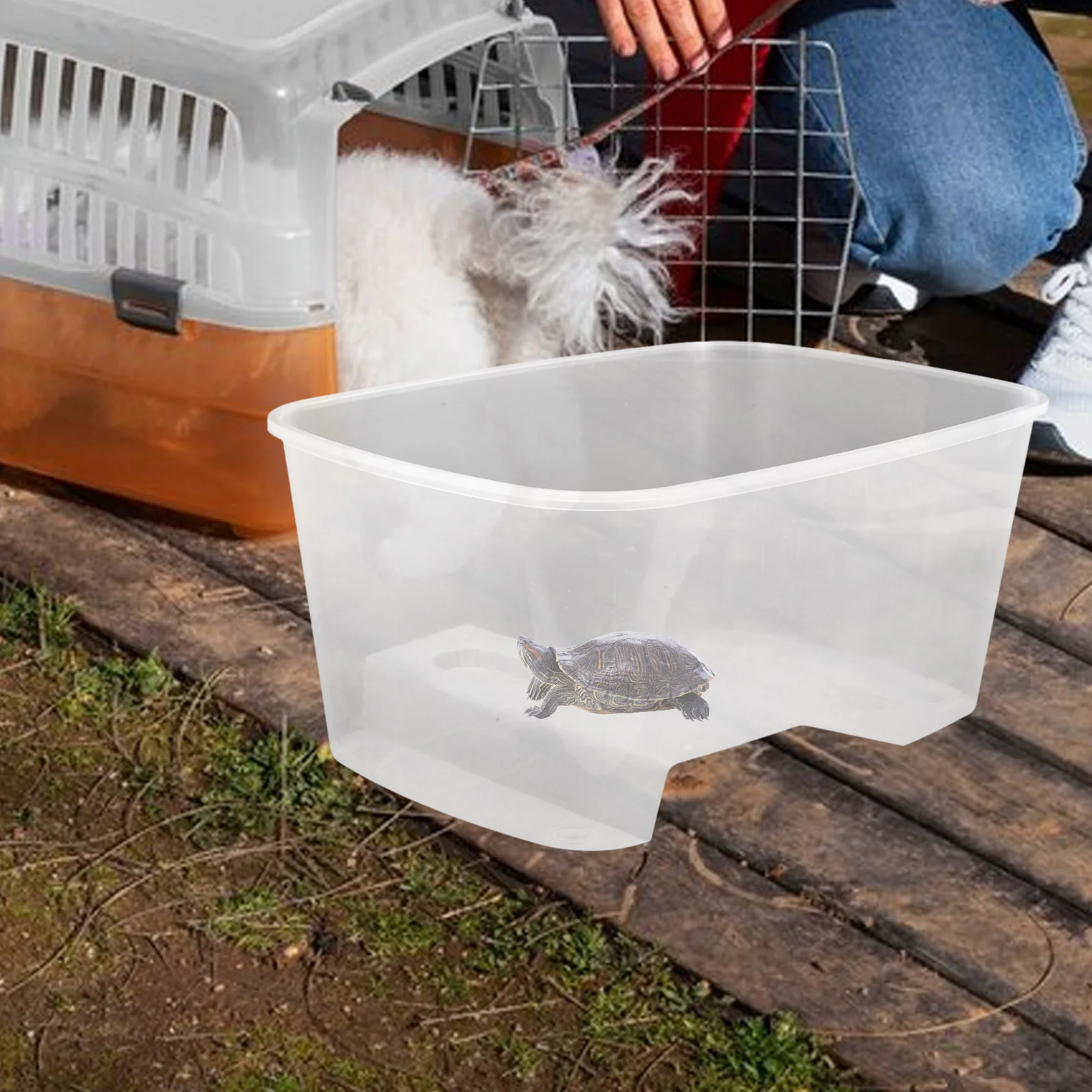 

Turtle Tank Habitat Large Aquarium Transparent Basking Platform Easy Clean Spacious Interior Reptile Terrarium Accessories