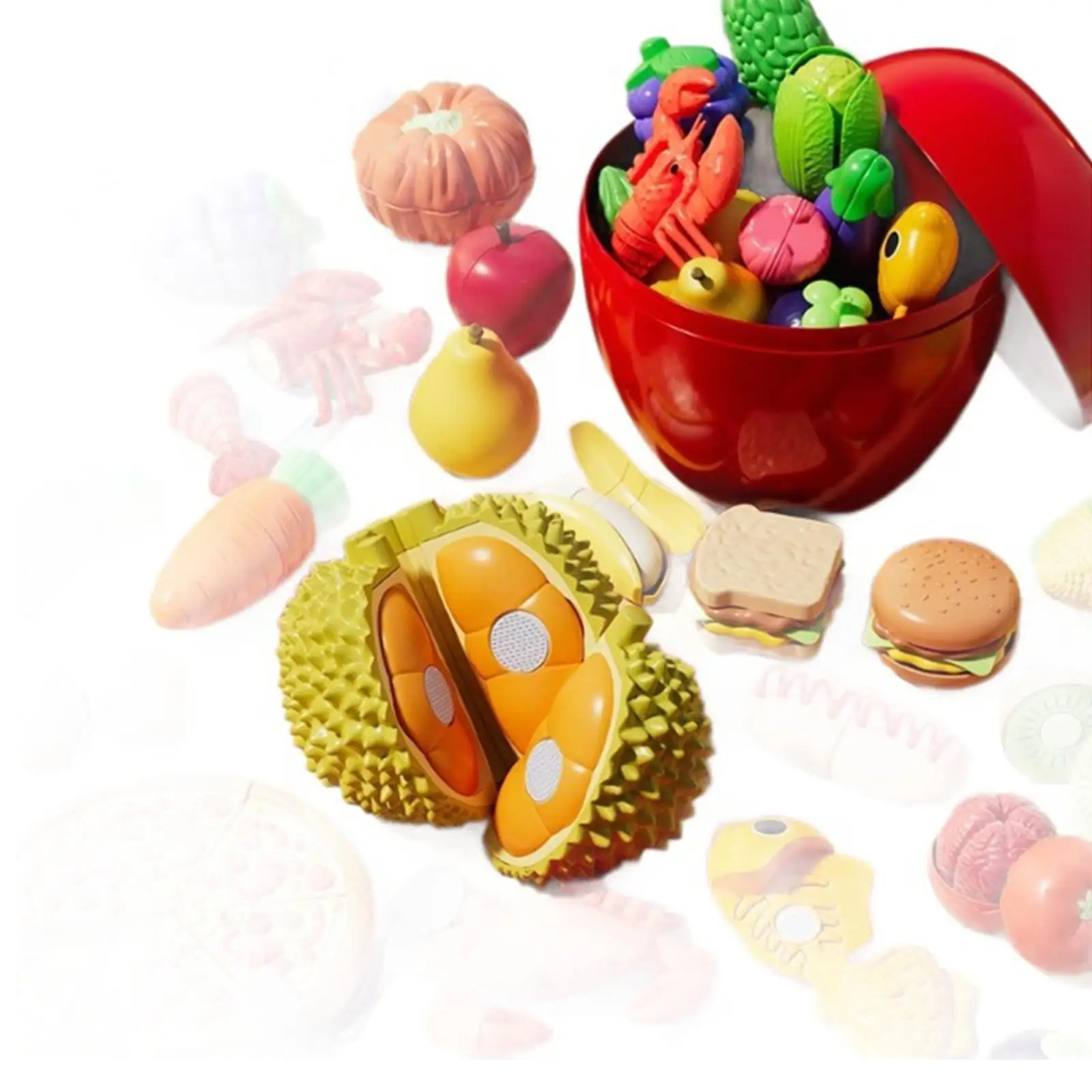 Fruit Shaped Container Red Plastic Candy Jar Gift Box Mini Toy Organizer for Christmas Party Favor