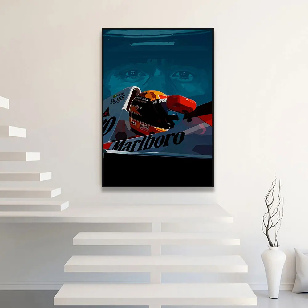 

Formula 1 Ayrton Senna Vintage Poster Race Car Wall Art Print Race Fan Gift Executive Office decor Racing Wall Art Home Decor