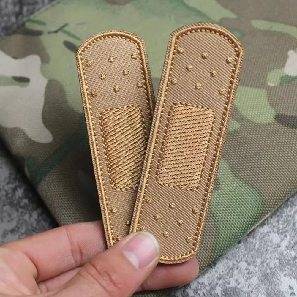 1PCS False Band Aid Bandage Strip Embroidery Cloth Patch with Hook Loop Decoration Appliques Military Patches for Backpack Hats