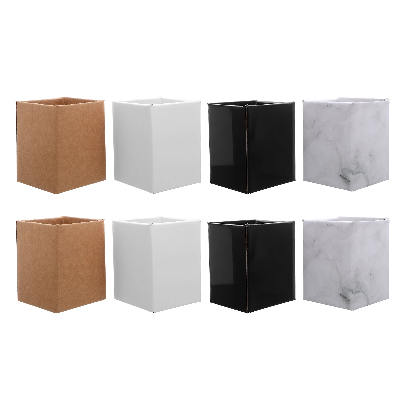 

8Pcs Paper Pencil Holders Square Pen Organizer Desk Storage Container Office Desktop Accessories Stationery Holder Organizer