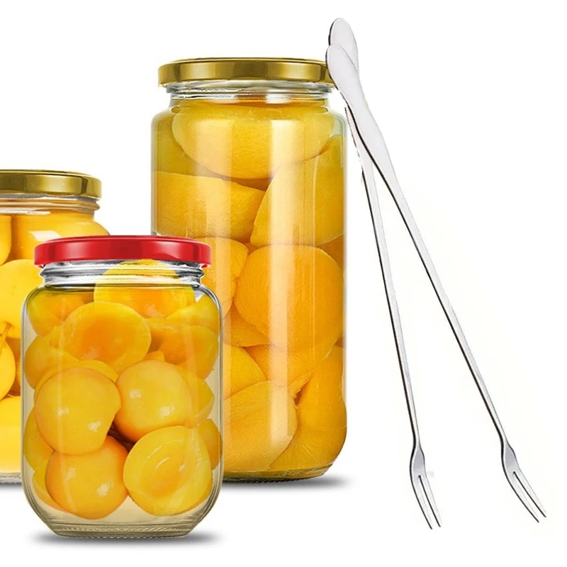 2Pcs Long Handle Stainless Steel Pickle Fork Spoon Jar Grabber Canning Fruit Pickling Fork Tool