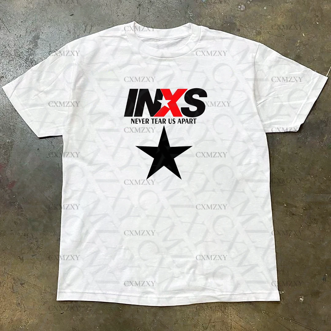 

2025 INXS Rock Band Crewneck T-shirt American Summer Heavy Cotton Short-sleeved Top High Quality Luxury Brand Selling Style INs