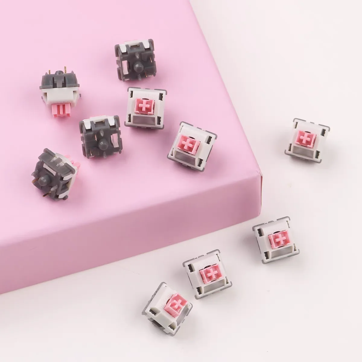 

JKDK XCJZ Outemu Butterfly Silent Switch Pink And Gray Linear 5Pins 42g POM Hot-Swap For Custom Mechanical Keyboard MX Switch PC