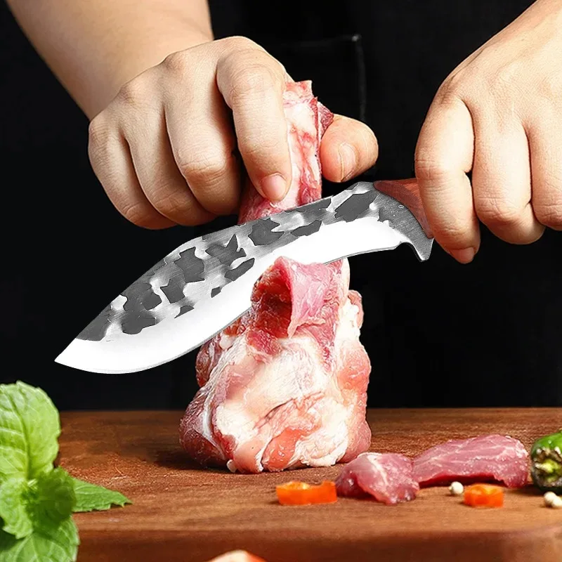 6 Inch Kitchen Knife Professional Butcher Boning Knife Wood Handle Meat Cleaver Vegetables Fish Slicing Knife with Knife Case