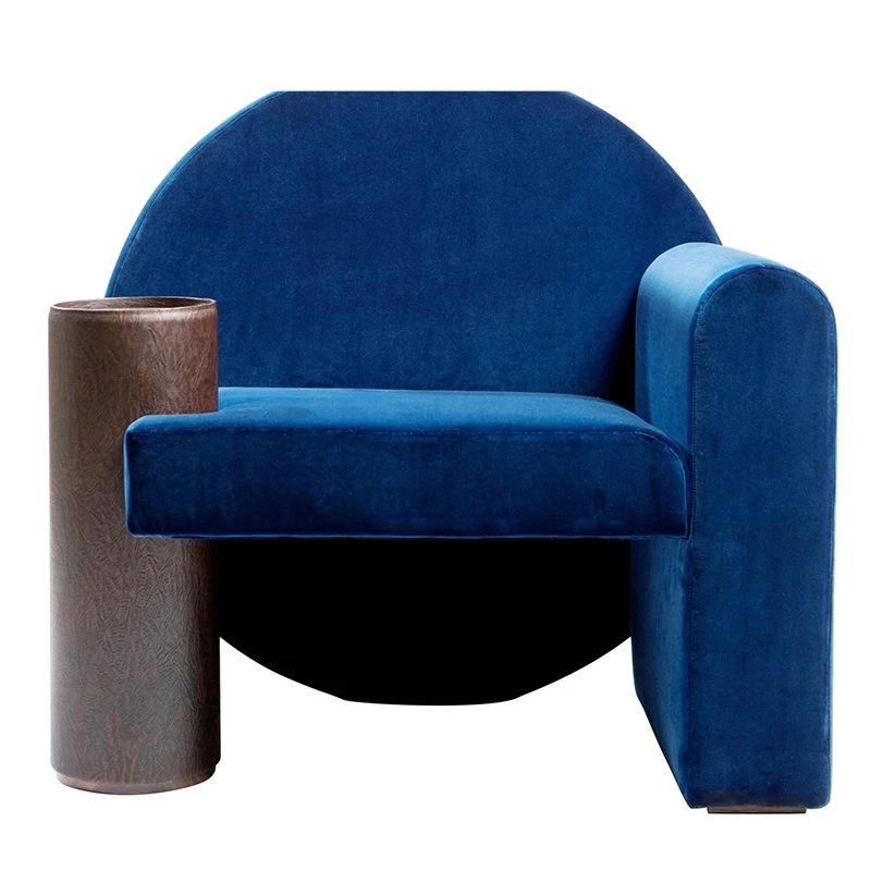 Creative Modern Light Luxury Sofa Chair Living Room Hotel Villa Reception Wabi-sabi Style American Retro Single Lounge Chair