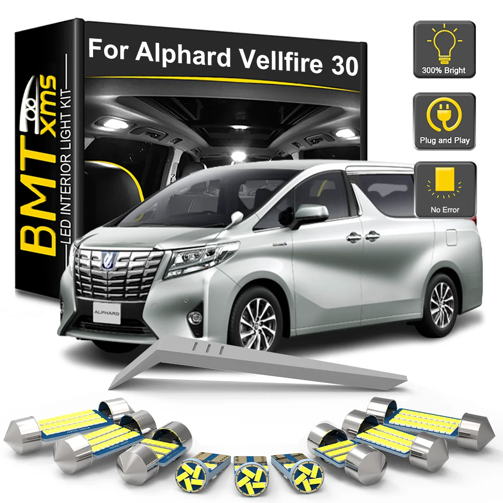 

BMTxms 8PCS Canbus Car LED Interior Light Bulb Kit For Toyota Alphard Vellfire 30 Series 2015 2016 2017 2019 2020 2021 2022 2023