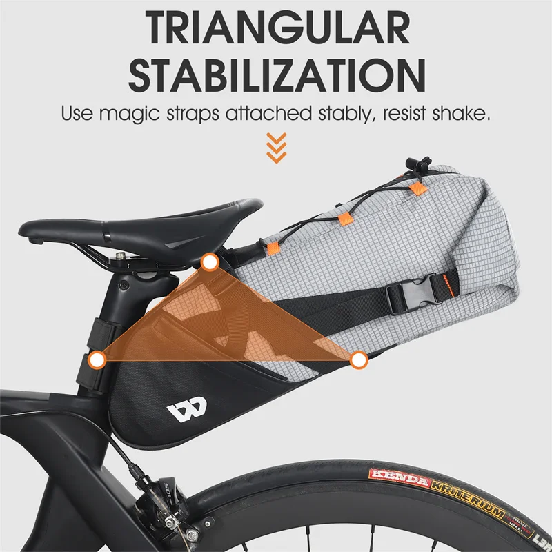 WEST BIKING Fully Waterproof Bicycle Saddle Bag 10L Foldable Under Seat Bike Tail Bag Tools Saddlebags MTB Road Cycling Rear Bag