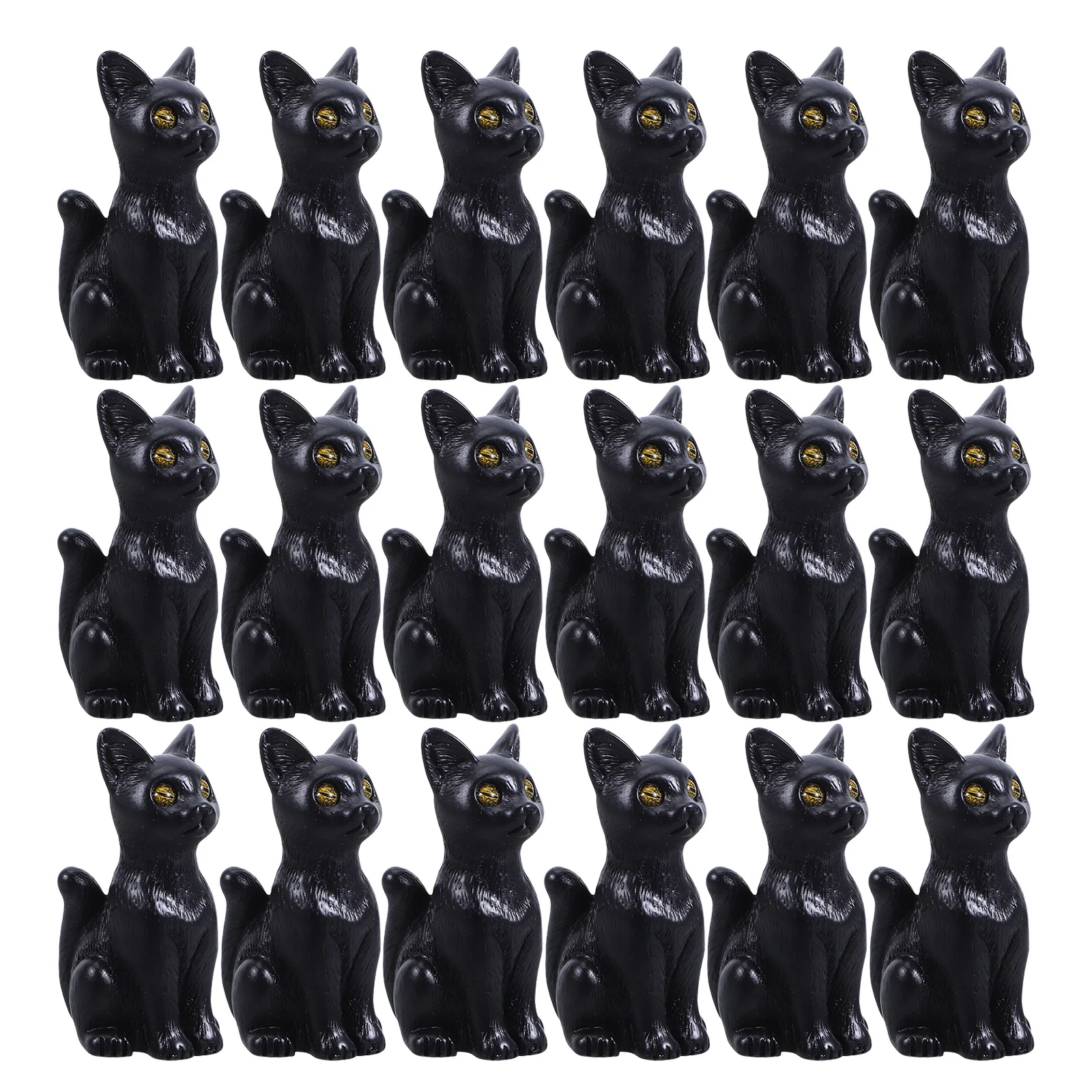 

16pcs Micro Landscape Decor Mini Black Cat Figurines Resin Kitten Statues For Halloween Garden Party Dollhouse Desktop Home