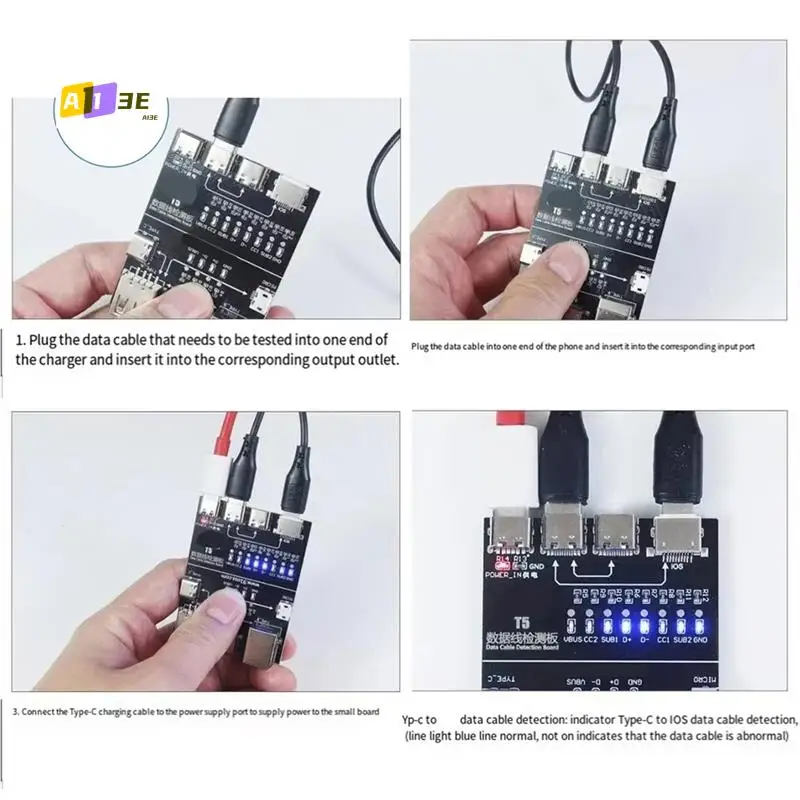 A13E-T5 On-Off Data Cable Detection Board For Android Fast Charging/Type-C/Micro-USB Cable Abnormal Testing Rapid