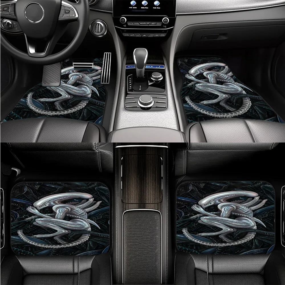 1pc/2pcs/4pcs Alien Aliens Car Carpet Car Front And Rear Seat Mats Car Interior Digital Printed Mats Suitable For All Car Models
