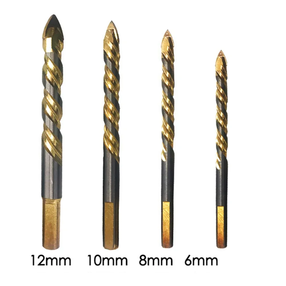 

5-piece Set 6/8/10/12mm Carbide Triangular Drill Bits For Tiles, Concrete, Bricks, Glass Carbide Triangular Drill Bits Tools