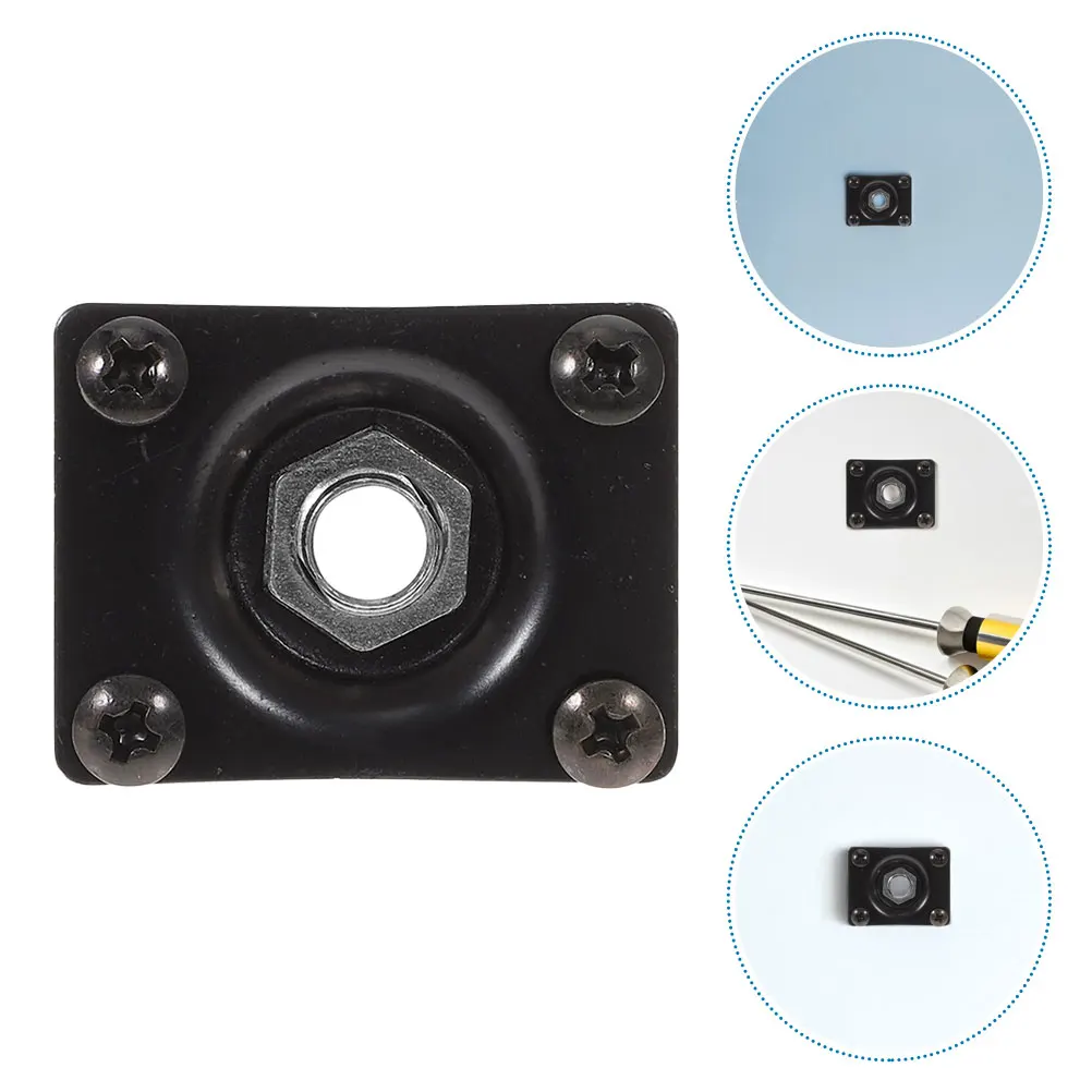 

4 Pcs Guitar Jack Cover Black Output Plate Electric Bass Accessories Metal Socket
