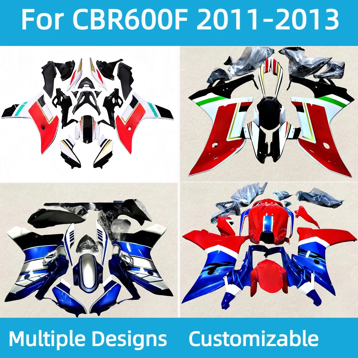 Injection Fairing Set for Honda CBR 600F 2011 2012 2013 Prime Motorcycle Accessories Injection Fairings Kit CBR600F 11 12 13