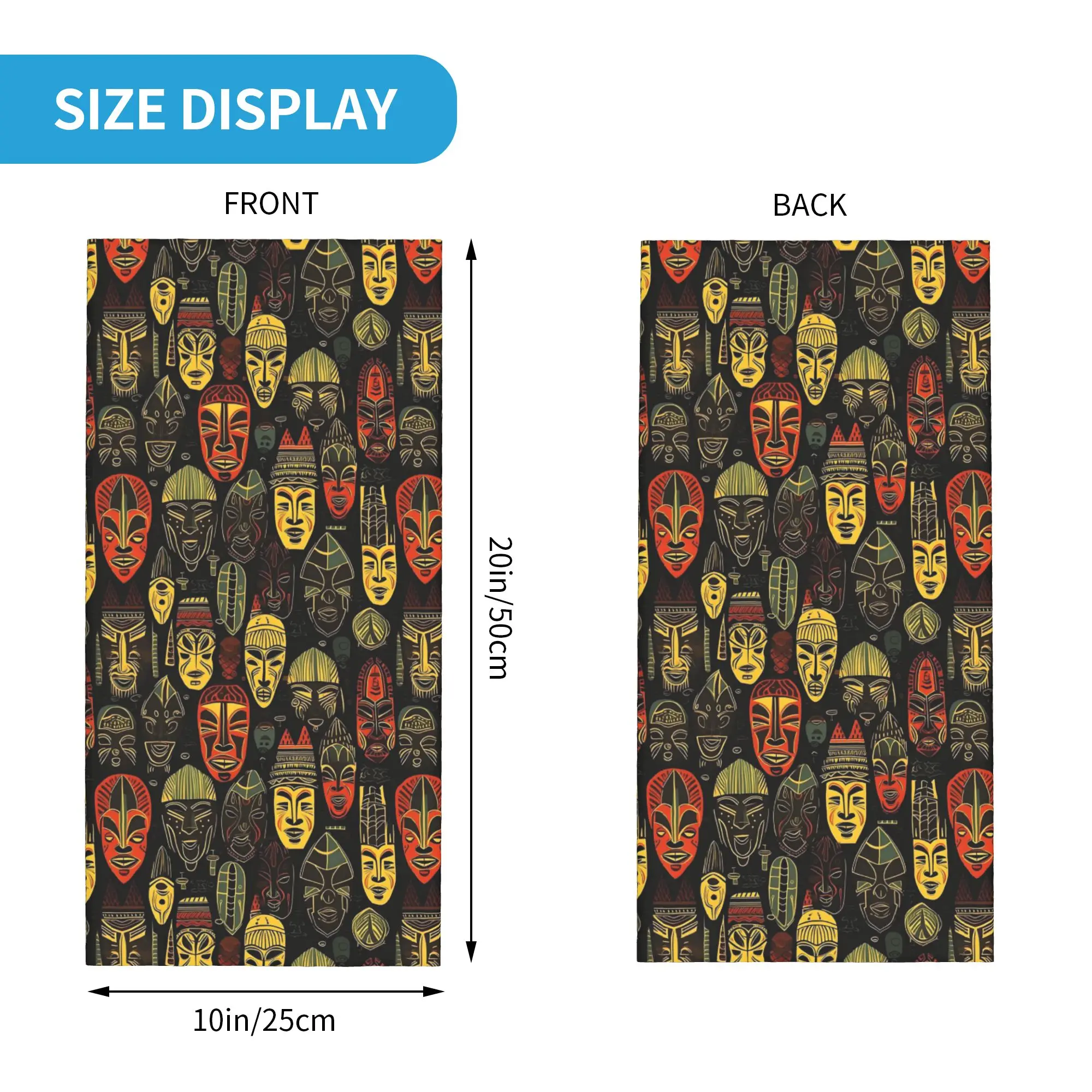 African Tribal Mask Bandana Neck Gaiter Printed Wrap Scarf Cycling Scarf Cycling for Men Women Adult Breathable
