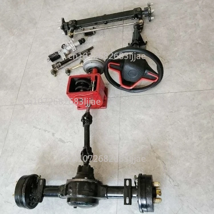 three-wheel and four-wheel accessories gearbox，DIY Agricultural vehicle four-wheel drive tire walking chassis