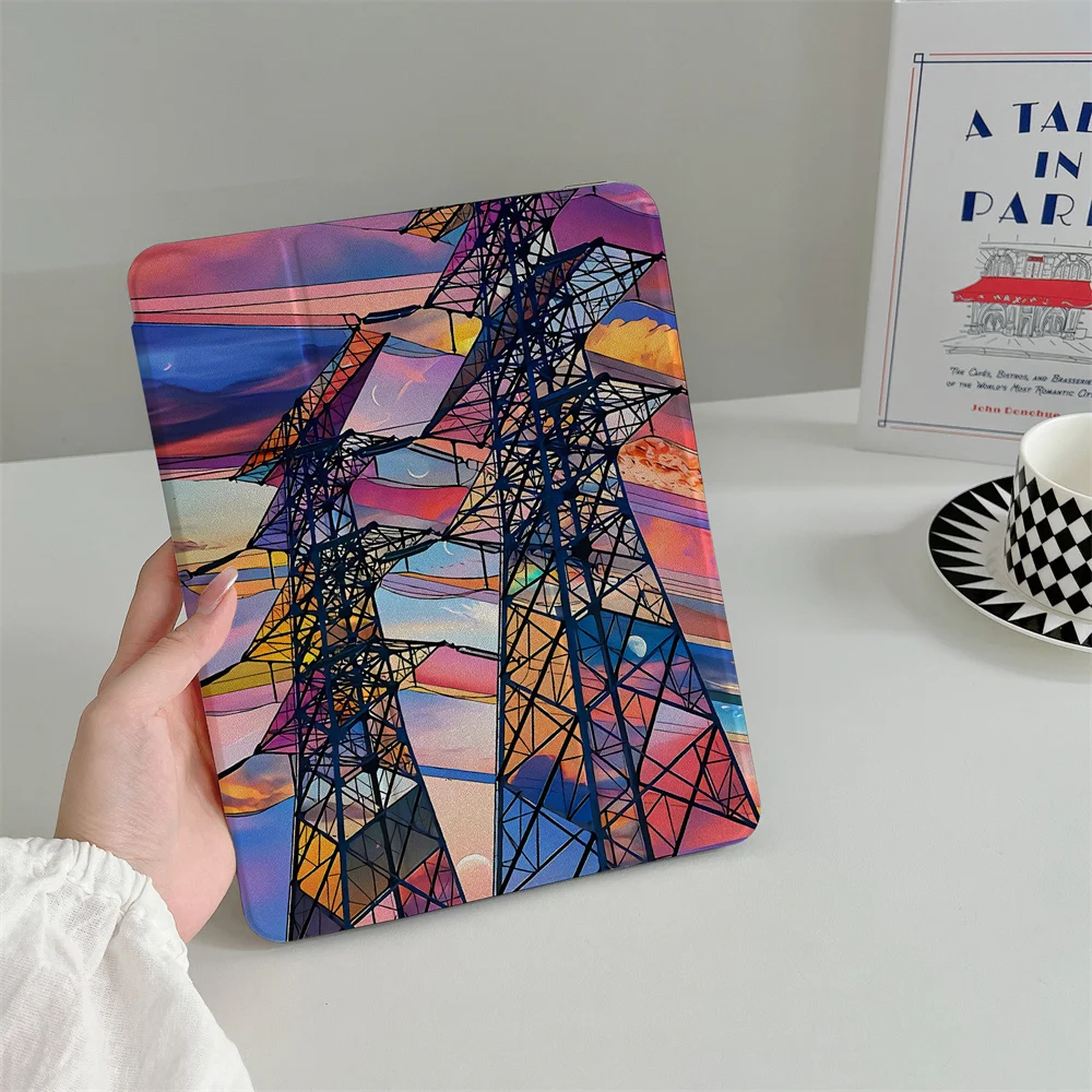 

Красочный электрический столб, креативный, подходит для iPad 11 Pro, 11 дюймов Air 2025 iPad Air 5/4 10,9 10,2 9,7, защитный чехол для планшетного ПК