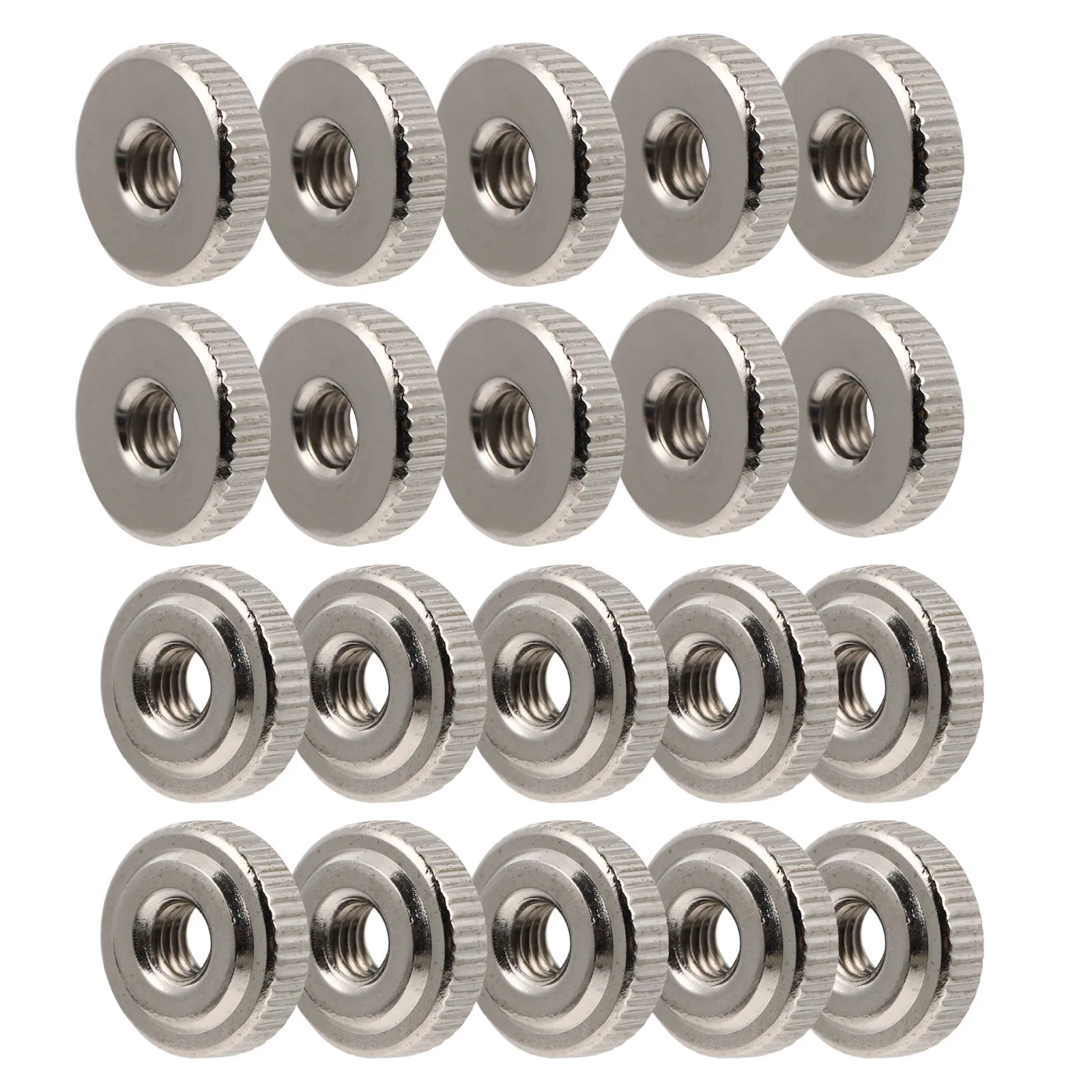 1Set Round Thumb Nuts Knurled Silver Adjustable Lock Nuts for Camera Pan Lamp Bracket Glass Folding Dining Table