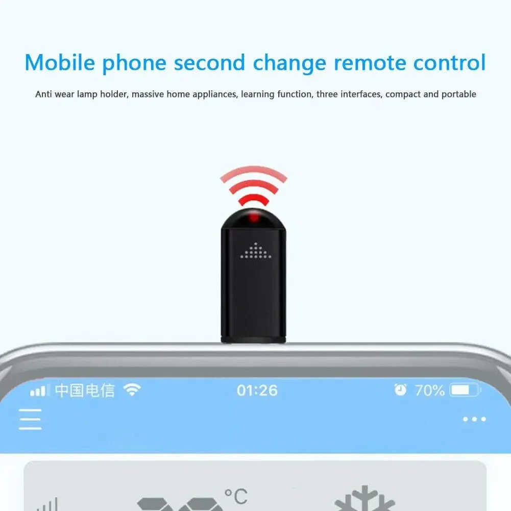 R09 Mini Smartphone IR Remote Controller Adapter for Smart Phone Mini Infrared Universal Control All in One Air Conditioner/TV