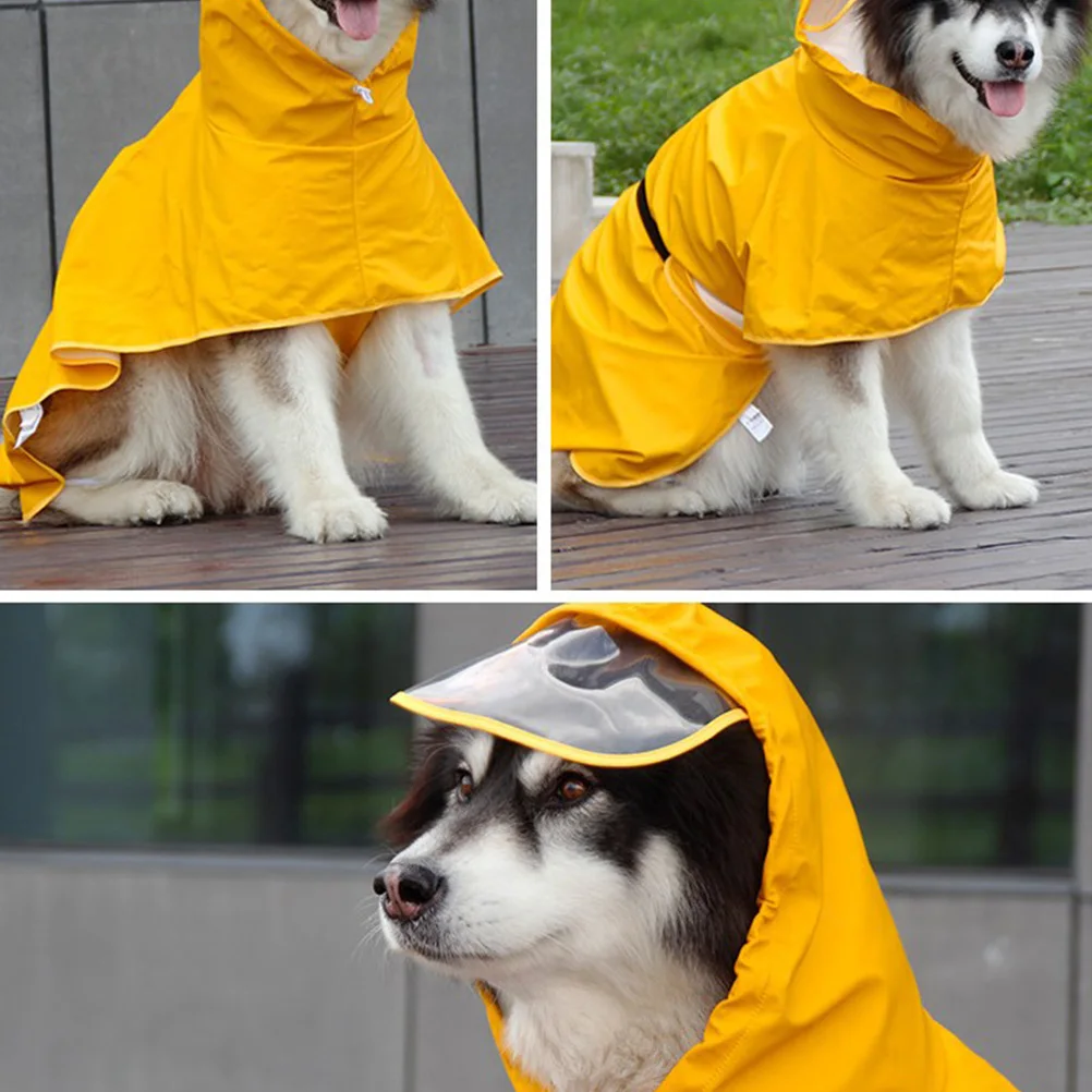 

with Waterproof Dog Clothes Rain Coats Pet Rainwear All Inclusive Yellow Pu Raincoat