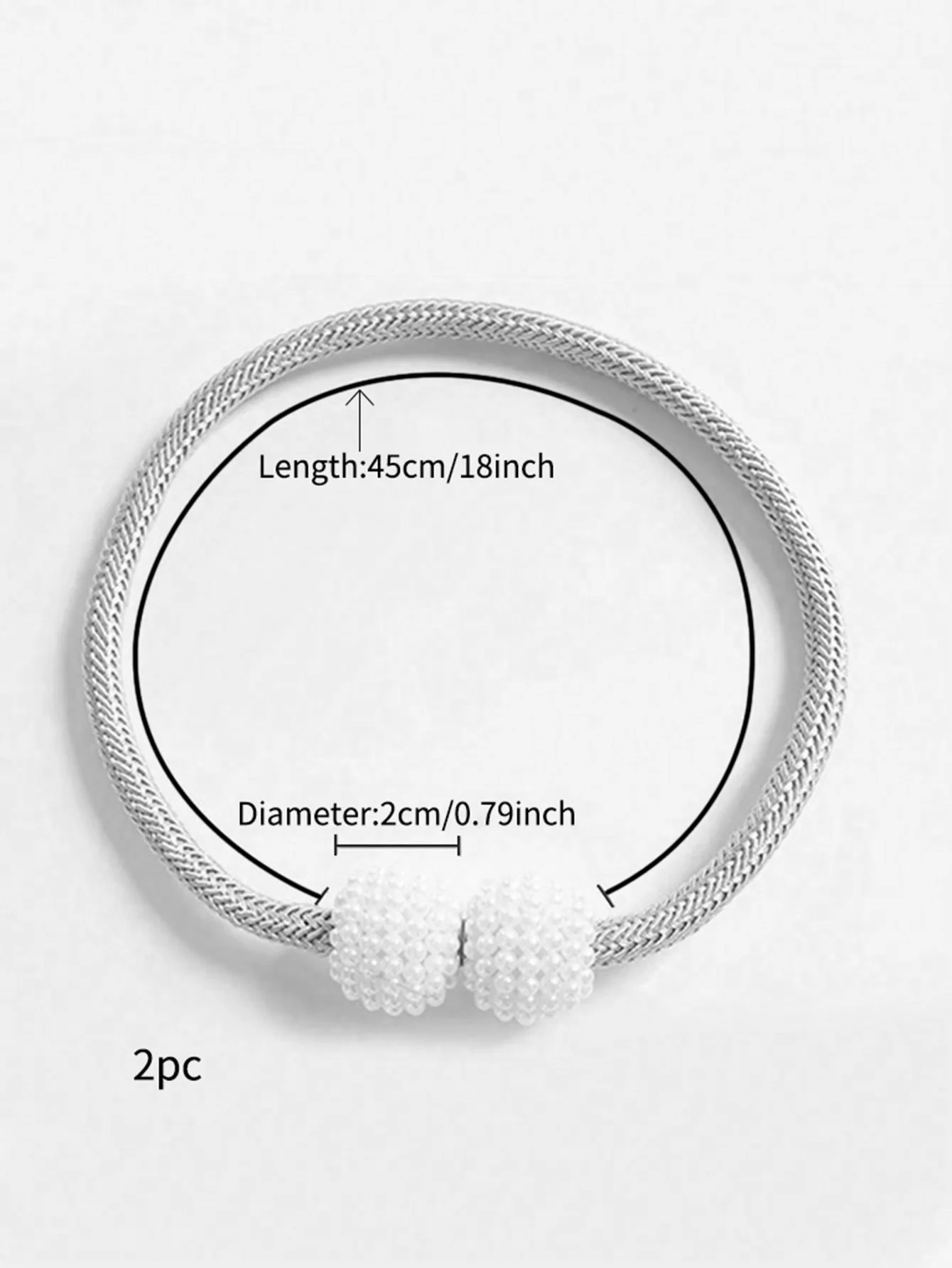 2 Stück magnetische Vorhanghalter im neuen Stil, Vorhangbefestigungen, nordische Perlenband-Dekorationen. – Detail 1