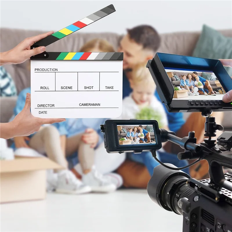 -HOPE Acrylic Clapboard Dry Erase For TV Film Movie Director Cut Action Scene Clapboard With Marker Pen Eraser Easy Install