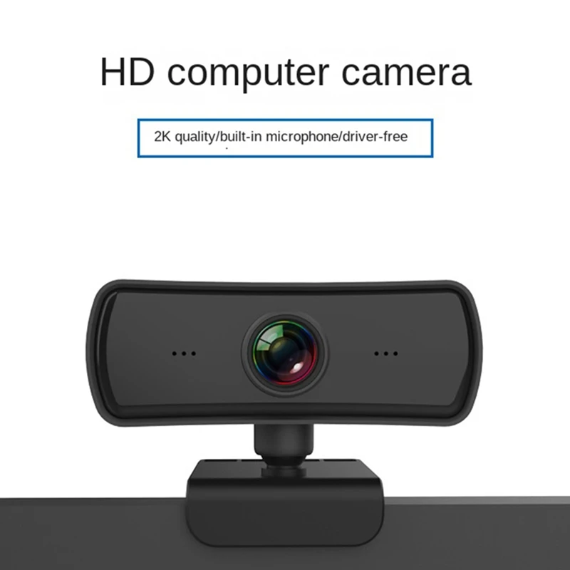 Neu-2K Webcam USB HD Kamera PC Kamera Computer Webcam mit Sichtschutz für Live-Übertragung/Videoanruf/Konferenzarbeit