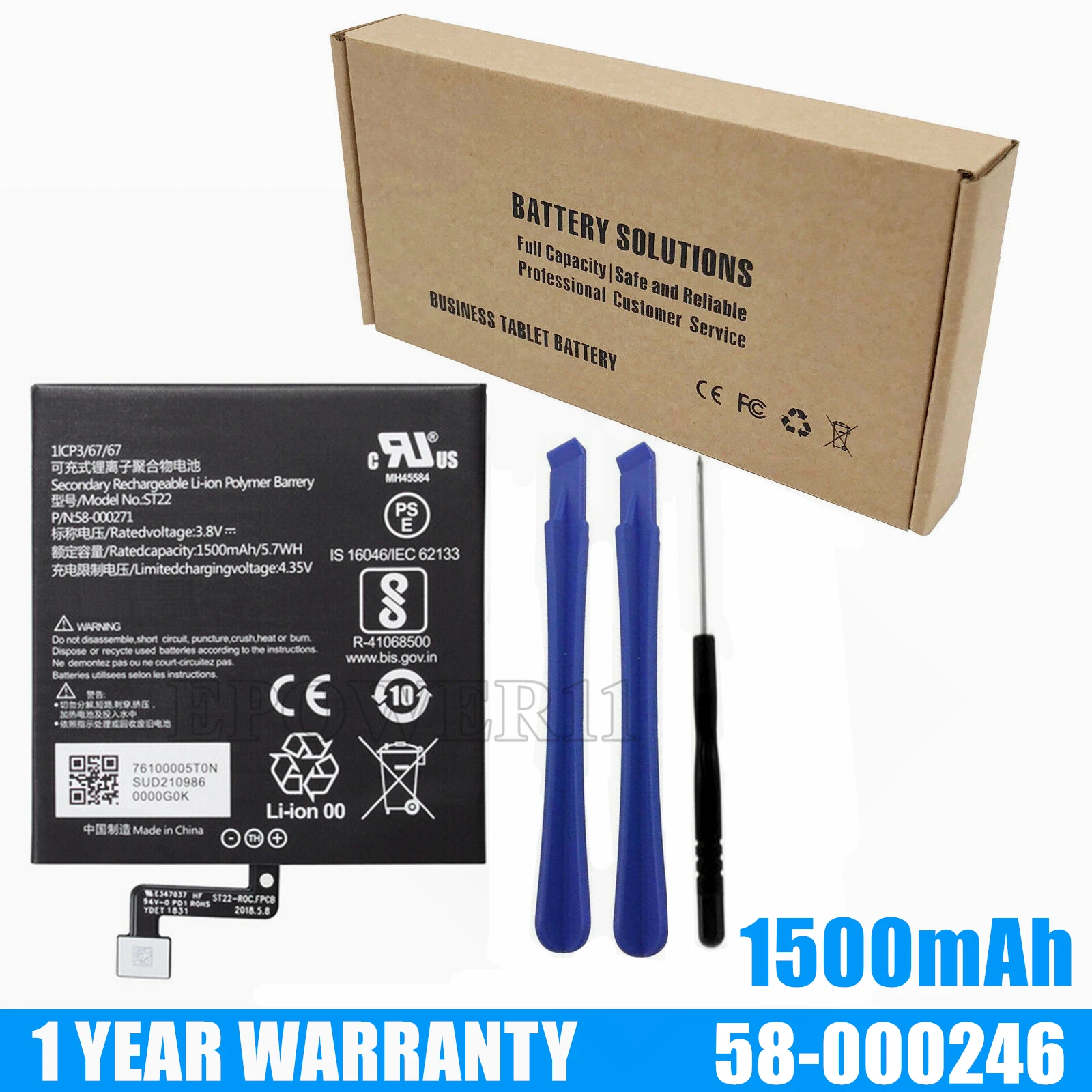 New Battery For Kindle PaperWhite 4 10th Gen Model PQ94WIF 58-000246 MC-266767 58-000271 ST22 RELEASE 2018