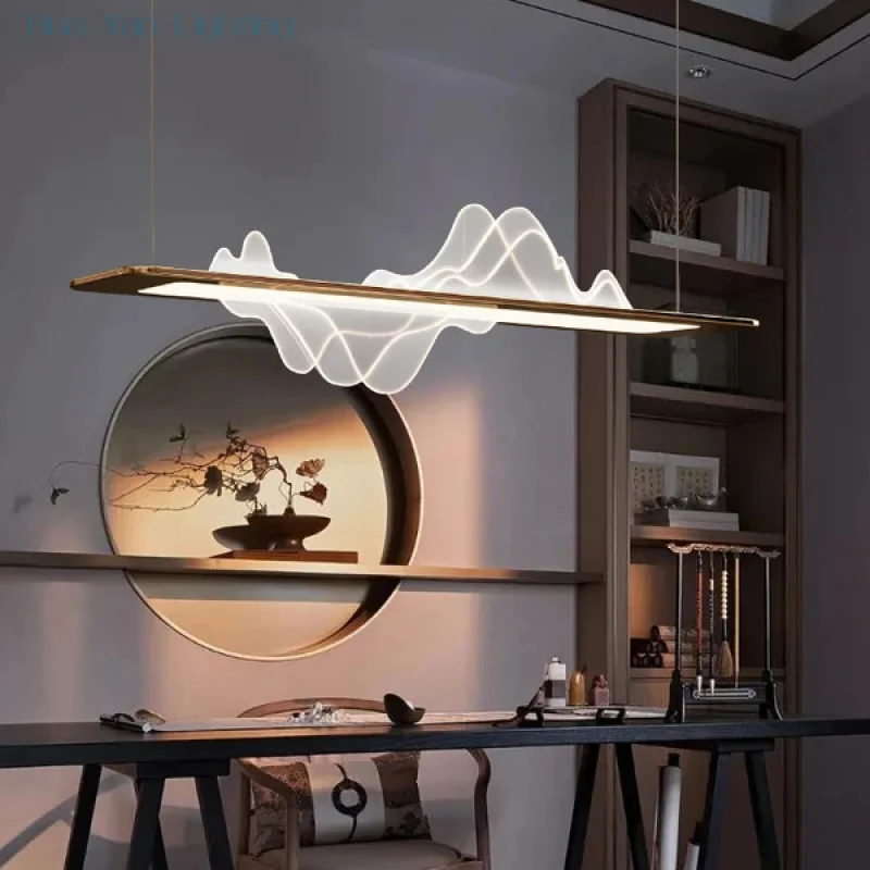 

Свет Роскошный Дизайнер Ваби-Саби Свет Роскошный Бар Чайный Домик Новый Дзен Светодиодная Люстра Пейзаж Длинная Лампа Китайский Ресторан Ретро