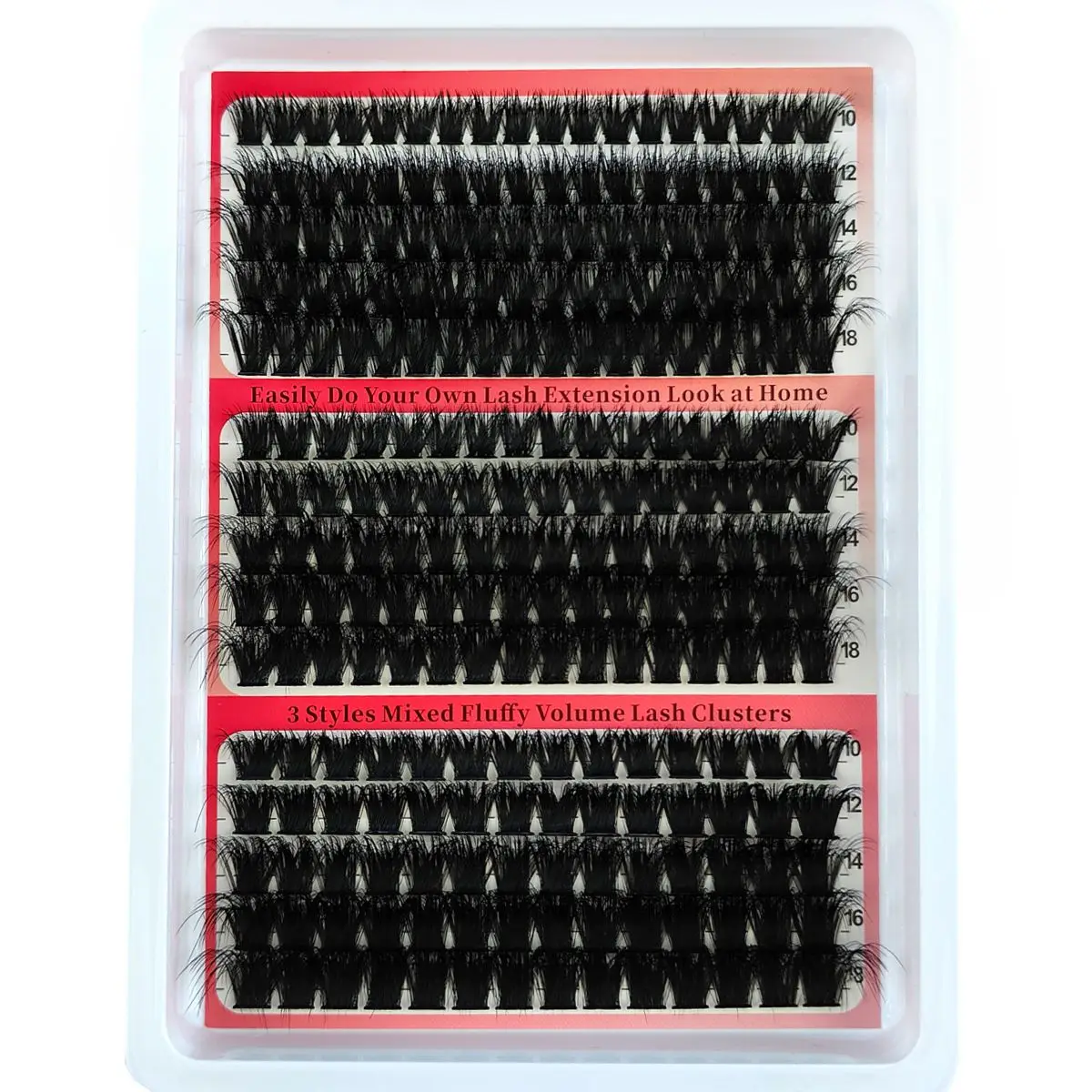 240Pcs 120D+160DMix Cluster Lashes Mixed Tray Faux Mink Lash Individual Eyelash Extension DIY Lashes Clusters Extensions at Home