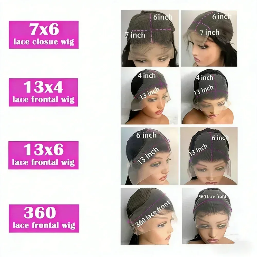 26 46 Inch 200% Density 13x4 13x6 HD Transparent Lace Frontal Wig Body Wave Human Hair Brazilian Pre Plucked 7x6 360 Full Lace Closure Wigs For Women