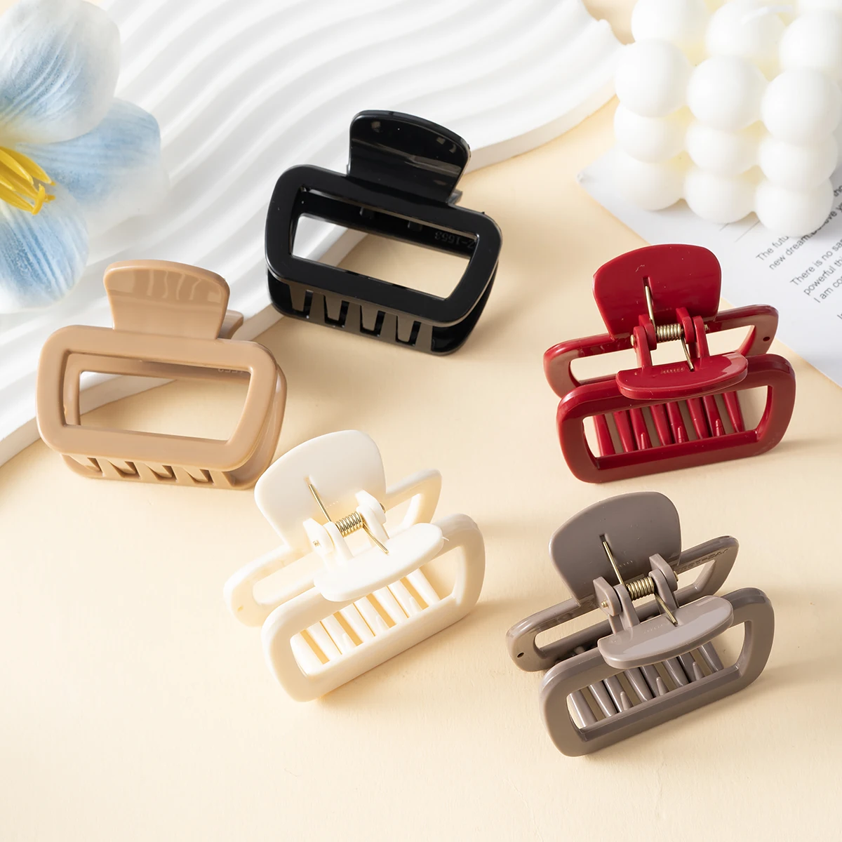 Neue Korea Weiche Silikon Quadratische Haar Klaue Greifen 6,2 CM Kleine Haar Clips Langlebige Haarnadeln Haar Zubehör für Frauen mädchen Barrettes – Detail 6