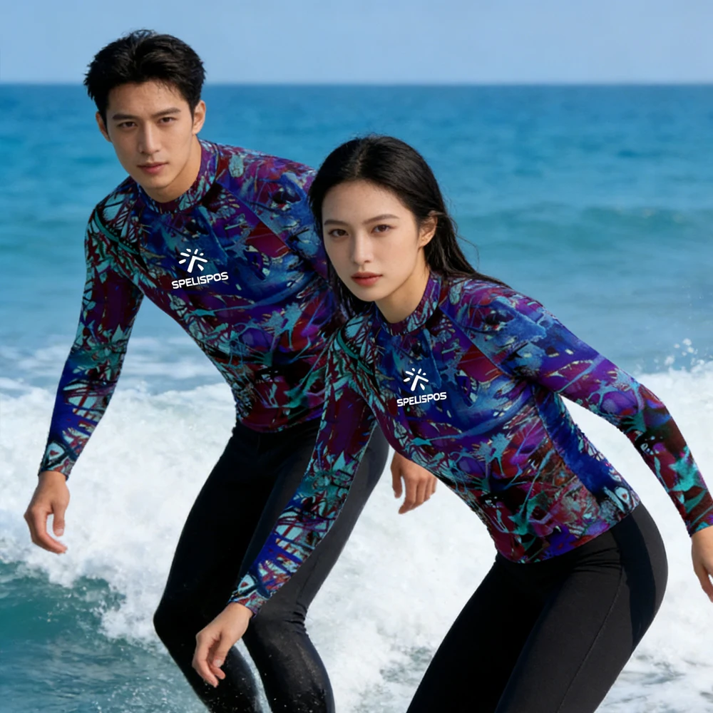 Long Sleeve Luxury Men Women T-shirt Surfing Clothing High Quality UPF 50+ Beachwear Swimsuit for Water Sport Fishing Touring